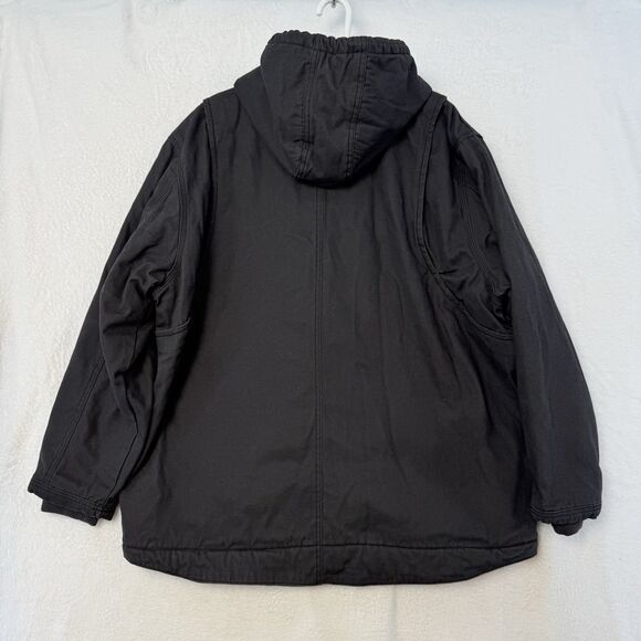 Wrangler Workwear Fur Lined Canvas Work Jacket Men’s 2X 50-52 Black Outerwear - Picture 16 of 16